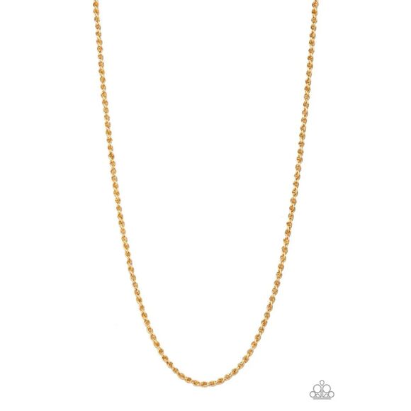 Jump Street Gold Necklace (523) - Picture 2 of 2